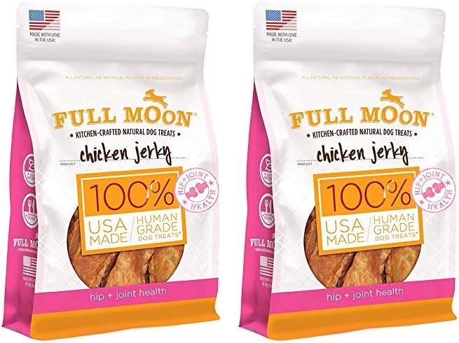 Full Moon Chicken Jerky Healthy All Natural Dog Treats Human Grade for Hip and Joint 12 oz (Pack of 2) - PAWPICO