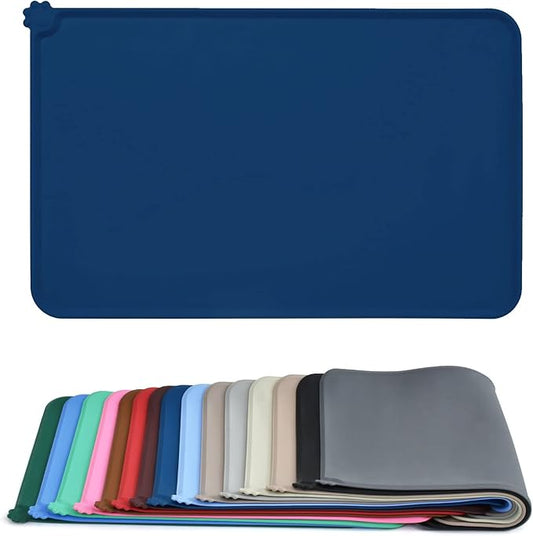 AUDWUD Silicone Waterproof Dog Cat Pet Feeding Mats,Anti Slip Pet Bowl Mats,Pet Feeding Mat, 28" x 18" - PAWPICO