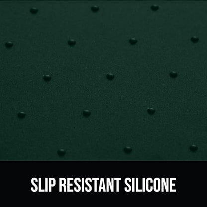 Gorilla Grip 100% Waterproof Raised Edge BPA Free Silicone Pet Feeding Mat, Dog Cat Food Mats Contain Spills Protects Floors, Placemats for Cats and Dogs Water Bowl, Pets Accessories 16x10, Green - PAWPICO