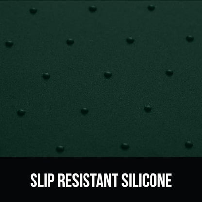 Gorilla Grip 100% Waterproof Raised Edge BPA Free Silicone Pet Feeding Mat, Dog Cat Food Mats Contain Spills Protects Floors, Placemats for Cats and Dogs Water Bowl, Pets Accessories 18.5x11.5 Green - PAWPICO