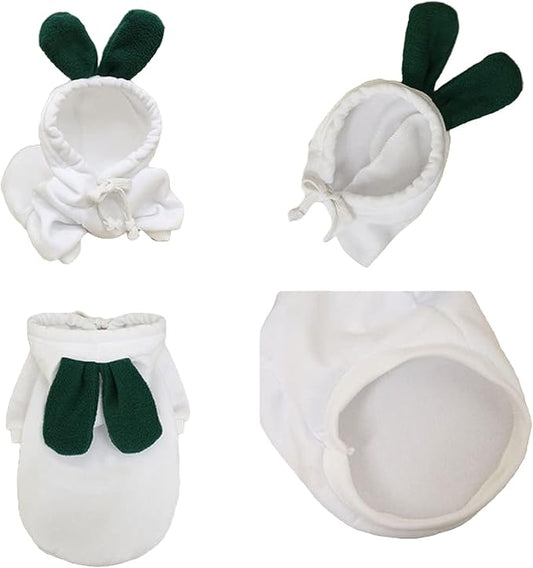 Warm Dog Winter Clothes Cute Fruit Dog Coat Hoodies Fleece Pet Dogs Costume Jacket for French Bulldog Chihuahua Ropa para Perro(White Carrot,XXL) - PAWPICO