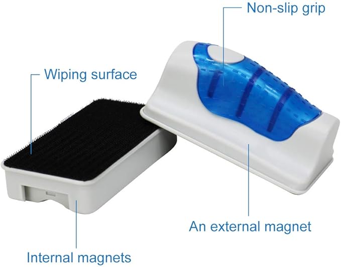 Jasonwell Magnetic Aquarium Fish Tank Glass Algae Glass Cleaner Scrubber Floating Clean Brush(L) Jasonwell