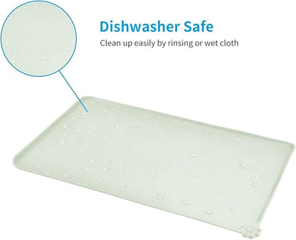 AUDWUD Silicone Waterproof Dog Cat Pet Feeding Mats,Anti Slip Pet Bowl Mats,Pet Feeding Mat,21" x 15" - PAWPICO