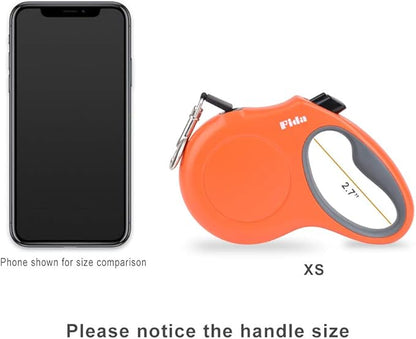 Fida Retractable Dog Leash, 10ft Heavy Duty Pet Walking Leash for X-Small Dogs or Cat up to 18 lbs, Tangle Free. One-Hand Brake (X-Small, Orange) - PAWPICO