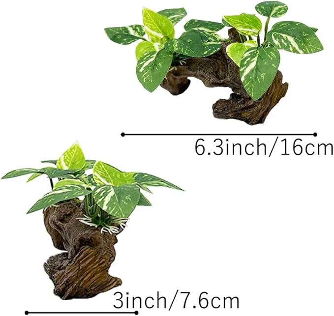 Smoothedo-Pets Fish Tank Decorations Aquarium Decor Ornaments Betta Silk Leaf pad Hammock Artifical Driftwood Cave Goldfish Bowl Accessories (Type-D) EnvironmentFriendlyArtificialPlasticPlantAquariumDecoration
