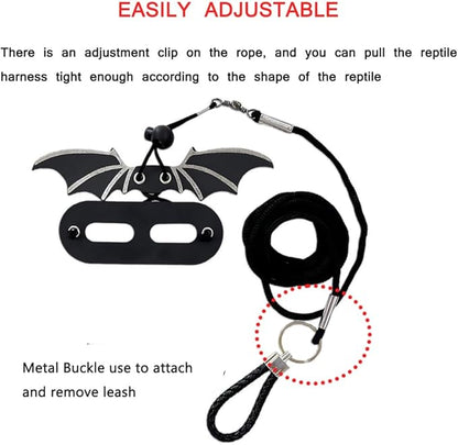 3 Size Pack Bearded Dragon Leash and Harness Set, Bearded Dragon Harness, Soft Leather Detachable Adjustable Reptile Lizard Leash Bearded Dragon (Golden) cyhaen