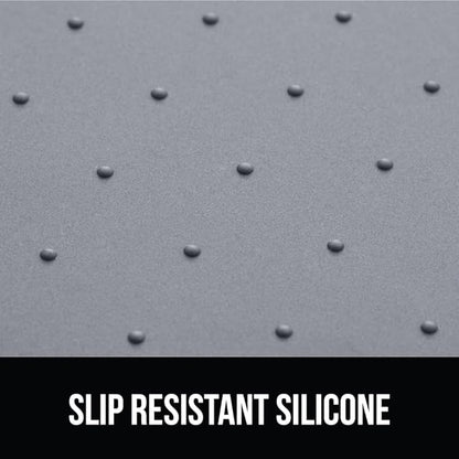 Gorilla Grip 100% Waterproof Raised Edge BPA Free Silicone Pet Feeding Mat, Dog Cat Food Mats Contain Spills Protects Floors, Placemats for Cats and Dogs Water Bowl, Pets Accessories 16x10, Gray - PAWPICO