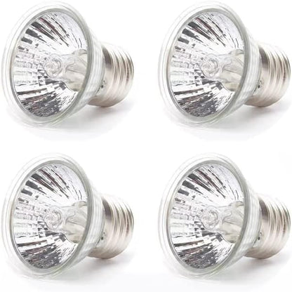 4 Pack Reptile Heat Lamp Bulbs, UVA+UVB Turtle Basking Heat Bulbs 25w/50w Tortoise Lighting Bulb for Lizards, Snakes, Aquarium, Amphibian PUEUTU