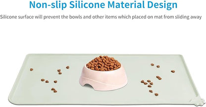 AUDWUD Silicone Waterproof Dog Cat Pet Feeding Mats,Anti Slip Pet Bowl Mats,Pet Feeding Mat - PAWPICO