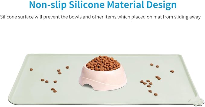 AUDWUD Silicone Waterproof Dog Cat Pet Feeding Mats,Anti Slip Pet Bowl Mats,Pet Feeding Mat,21" x 15" - PAWPICO