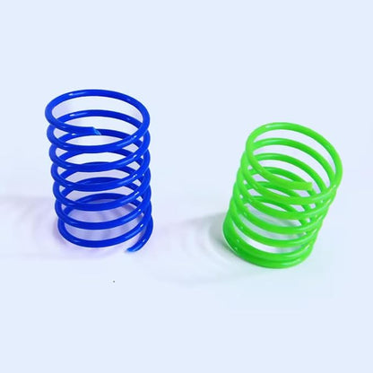 Cat Spring Toy, 30 Pcs Cat Kittens Toys Plastic Colorful Coil Spiral Springs for Swatting, Biting, Hunting, and Active Healthy Play Interactive Cat Toys Indoor Cats - PAWPICO