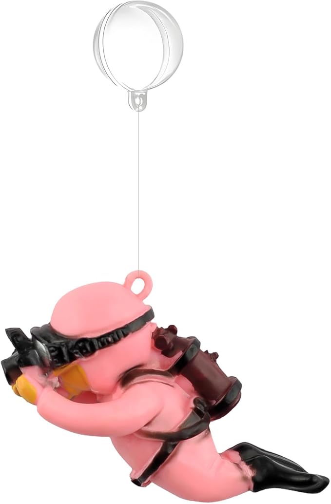 onesimcr Floating Fish Tank Decorations, Aquarium Decorations, Lovely Diver Fish Tank Decorations, Floating Device Fish Tank Accessories，Suitable for All Kinds of Fish Tanks(Pink)… onesimcr