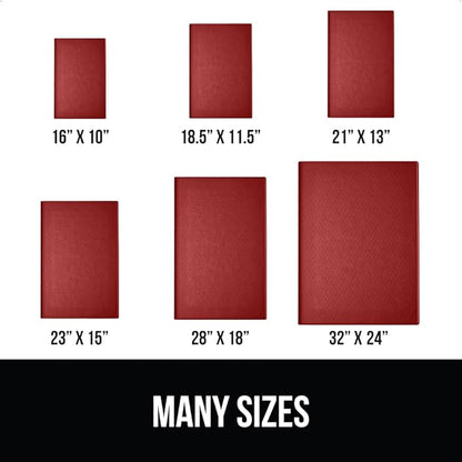 Gorilla Grip 100% Waterproof Raised Edge BPA Free Silicone Pet Feeding Mat, Dog Cat Food Mats Contain Spills Protects Floors, Placemats for Cats and Dogs Water Bowl, Pets Accessories 32x24 Red - PAWPICO