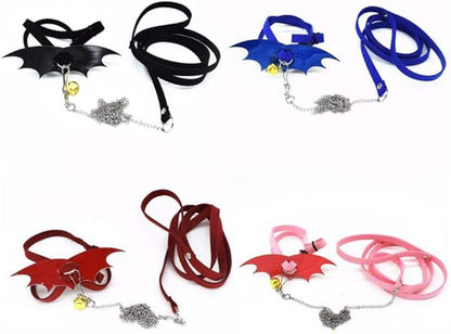 POPETPOP Turtle Harness and Leash Set : Tortoise Harness Strap with Wings Adjustable Collar Leash Walking Control Rope Great for Turtle (Black M) POPETPOP