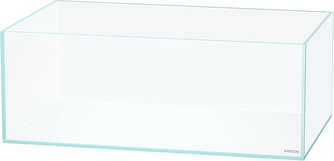 LANEDN 75S 22.1 Gal Shallow Tank, Shallow Fish Tank, Rimless Low Iron Tank, Bookshelf Aquarium W29.5×D17.7×H11 in(75x45x28cm); 8mm Thickness Aquascape Fish Tank, Black Leveling Mat Included Landen