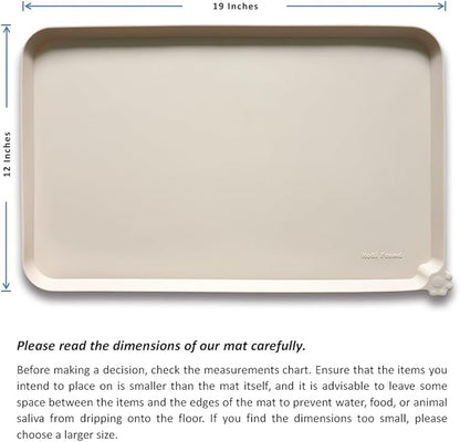 Hoki Found Silicone Pet Food Mats Tray - High-Lips Pet Dog Cat Bowl Mats - Dog Pet Cat Feeding Mat - Waterproof Dog Cat Food Mats -Pet Water Mats for Floors - Papayawhip - PAWPICO