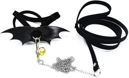 POPETPOP Turtle Harness and Leash Set : Tortoise Harness Strap with Wings Adjustable Collar Leash Walking Control Rope Great for Turtle (Black M) POPETPOP