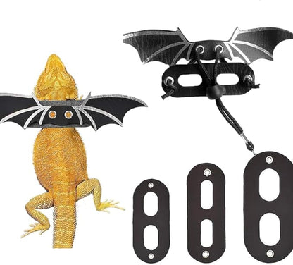 Bearded Dragon Leash - 3 Sizes Pack Reptile Outing Leather Wing Harness for Bearded Dragon Lizard Reptiles (Silvery) HOKABLE