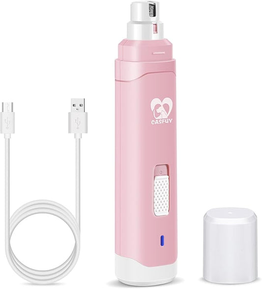 Casfuy Dog Nail Grinder Upgraded - Professional 2-Speed Electric Rechargeable Pet Nail Trimmer Painless Paws Grooming & Smoothing for Small Medium Large Dogs & Cats - PAWPICO