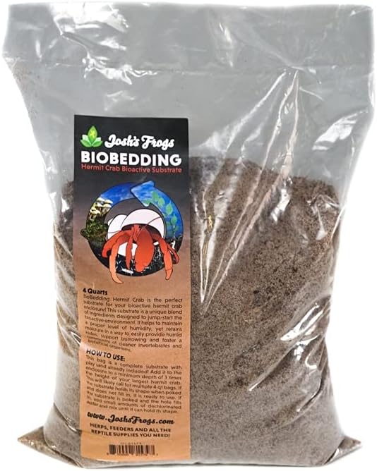 Josh's Frogs Hermit Crab BioBedding Bioactive Substrate (4 Quart (Sand Included)) JoshsFrogs