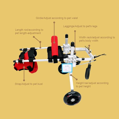 Cat Wheelchair Adjustable 2 Wheels Pet Wheelchair Lightweight Cat Barrier Wheels for Rehabilitation Aid for The Back Legs of Aging, Disabled, Injured, Arthritis, Weak Cats/Pets (S) PAWPICO