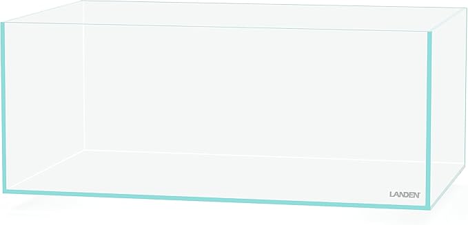 LANEDN 45S 5.4 Gal Shallow Tank, Shallow Fish Tank, Rimless Low Iron Tank W17.7×D11×H7.1 in(45x28x18cm); 5mm Thickness Aquascape Fish Tank, Black Leveling Mat Included Landen