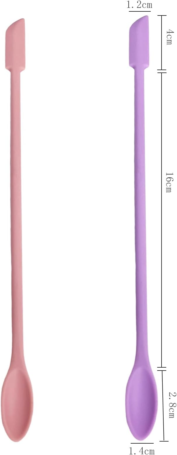 2Pcs Reptile Spoon, Reptile Powder Fruit Mixing Stirring Food Long Handle Feeding Tool Fit Crested Gecko Gargoyle Bearded Dragon FUATY