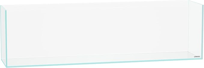 LANDEN 90L 10.8 Gal Rimless Low Iron Aquarium Long Fish Tank, Bookshelf Aquarium, W35.4×D7.87×H9.84 in(90x20x25cm) 6mm Thickness with Black Nano Foam Leveling mat Included Landen