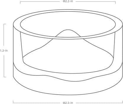 Niteangel Hamster Feeding & Water Bowls- Mount Fuji Series Glass Drinking Bowls for Dwarf Syrian Hamsters Gerbils Mice Rats or Other Similar-Sized Small Pets Niteangel