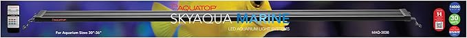 Aquatop SkyAqua Marine LED Saltwater Aquarium Light, 14000K Spectrum – Fits 30-36-Inch Tanks, 3 Position Toggle Switch & Included Remote Control, Aquarium Lights for Fish Tanks, UL & CSA AQUATOP