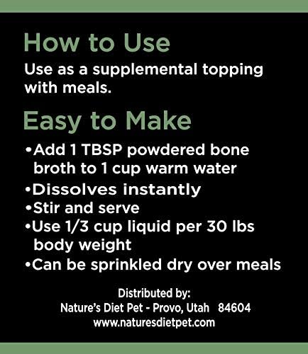 Nature's Diet Pet Original Bone Broth Protein Powder with Functional Benefits for Hip and Joint, Digestion, Skin and Coat (Hip & Joint, 6 oz = 60 Servings) NaturesDiet%C2%AE