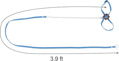 2 Pack Adjustable Reptile Harness and Leash for Lizard Gecko Bearded Dragon Outside Walk (Blue) Wontee