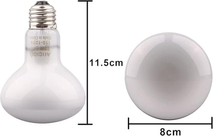 Aiicioo Reptile Basking Light Bulb - 75W Reptile Heat Lamp 2 Pack UVA Daylight Amphibians Basking Bulb for Bearded Dragon Turtle Hermit Crab Gecko Lizard Daylight AIICIOO
