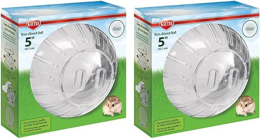 Kaytee 5" Clear Run-About Exercise Ball for Pet Dwarf Hamsters & Mice (Pack of 2) Kaytee
