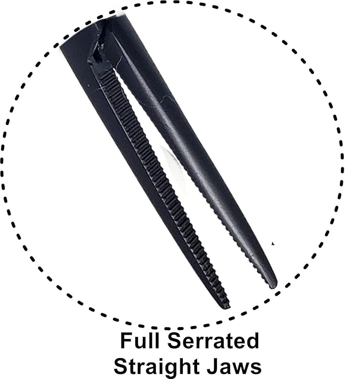 Dog Pet Ear/Nose Hair Puller Grooming Hemostat Locking Forceps Pliers, 5.5" (14cm), Straight (Black) A2Z+SCILAB