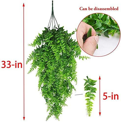 PINVNBY Reptile Plants Hanging Fake Vines Boston Climbing Terrarium Plant with Suction Cup for Bearded Dragons Lizards Geckos Snake Pets Hermit Crab and Tank Habitat Decorations (4 Pack) PINVNBY