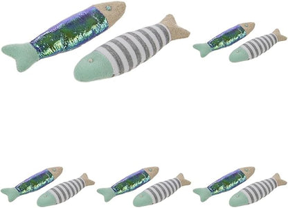 Petlinks (2 Count HappyNip Flipper Fish Cat Toys, Contains Silvervine & Catnip - Multi Color, 2 Count (Pack of 5) - PAWPICO