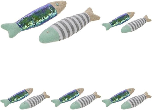 Petlinks (2 Count HappyNip Flipper Fish Cat Toys, Contains Silvervine & Catnip - Multi Color, 2 Count (Pack of 5) - PAWPICO