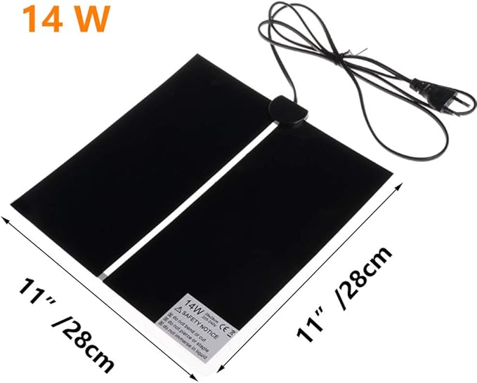 2 Pack Reptile Under Tank Heating Pad, Hermit Crab Heater with Temperature Control, Waterproof Adjustable Terrarium Heat Mat Warmer for Gecko Snake Lizard Turtle Tortoise Spider Frog (11 x 11 Inch) Tfwadmx