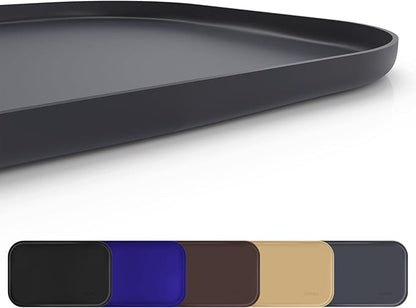 Silicone Pet Feeding Mat with Raised Edge, Dog Cat Bowl Mats for Food and Water, Pet Placemat for Floors Waterproof, 24” x 16” x 0.8” Grey - PAWPICO