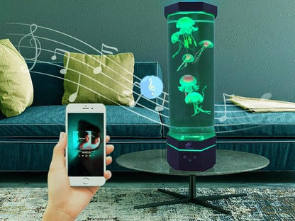 Lightahead LED Sensory Jellyfish Lamp with Bluetooth Speaker and Color Changing Light Effects. Majestic and Standing Tall at 16 Inches! Large (16 Inches Tall) Lightahead%C2%AE