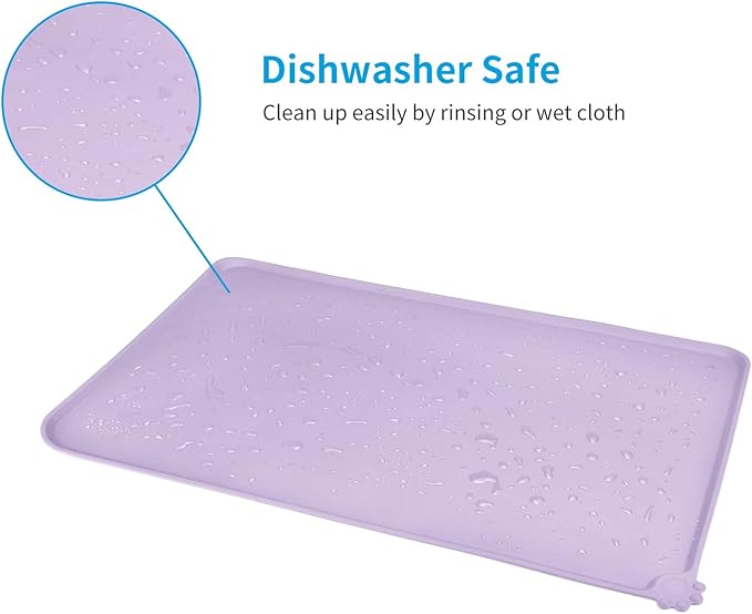 AUDWUD Silicone Waterproof Dog Cat Pet Feeding Mats,Anti Slip Pet Bowl Mats,Pet Feeding Mat,21" x 15" - PAWPICO