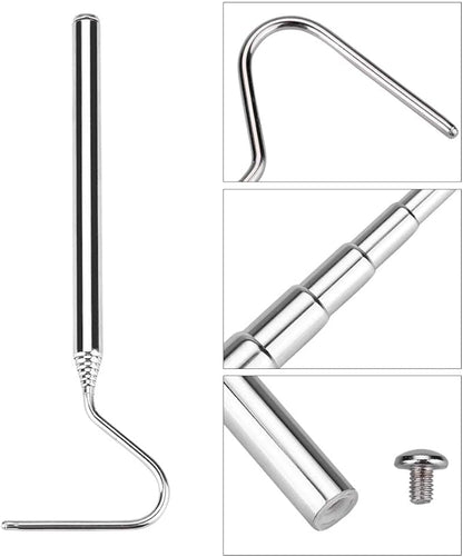 Snake Hook, Stainless Steel Extensible Telescoping Snake Catcher Hook Collapsible Reptile Hook Telescoping Capture Hook for Catching Handling Grabber Separate Small Pet Snake ViaGasaFamido