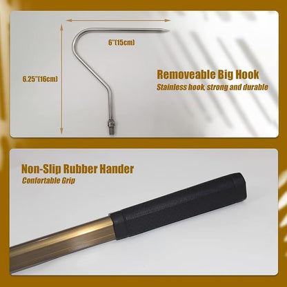 41.6" Snake Hook Reptile Catcher Stick Tongs Rattlesnakes Grabber Pick-up Handling Tool Kit for Catching Controlling or Moving Python Copperhead Wamlet