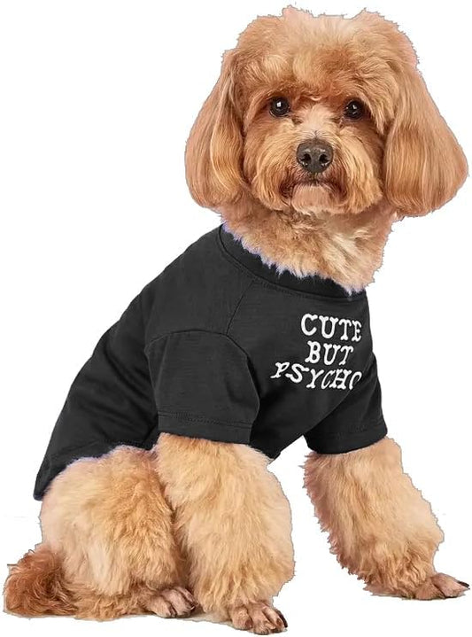 Cute Dog Clothes,Dog T Shirt for Medium Dogs.Dog Clothes for Small Dogs Girl Boy,Puppy.Breathable Soft Dog Costume Pet Dogs Cats,Pet Pullover Jumper,Cat Clothes (L-(10~17lb), Chest~18", Black) - PAWPICO