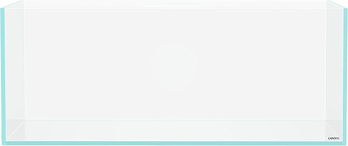 LANEDN 90S 39 Gallon Shallow Tank Rimless Low Iron Tank 35.4" L × 19.7" W × 14.2" H (90cm x 50cm x 36cm); 10mm Thickness Aquascape Fish Tank, Black Leveling Mat Included Landen