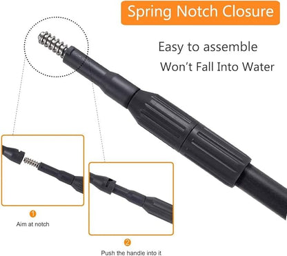 hygger Carbon Fiber 6 in 1 Aquarium Cleaning Tool Kit Al-gae Scraper Scrubber Pad Sponge Telescopic Handle Fish Tank Brush Cleaner Set for Saltwater Freshwater hygger