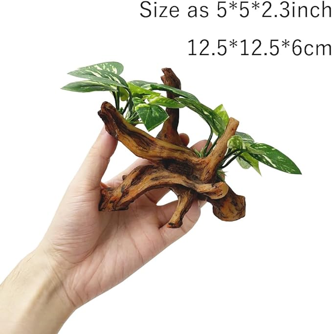 Smoothedo-Pets Fish Tank Decorations Aquarium Decor 5inch Ornaments Betta Leaf pad Hammock Artifical Driftwood Cave Goldfish Bowl Accessories (Type-J) EnvironmentFriendlyArtificialPlasticPlantAquariumDecoration