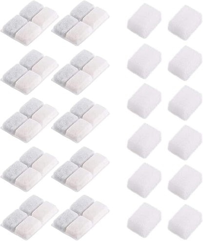 Carbon Replacement Filters for Cat and Dog Fountain, Premium Pet Water Fountain Dispenser Filters (10 Packs for Pure White) - PAWPICO