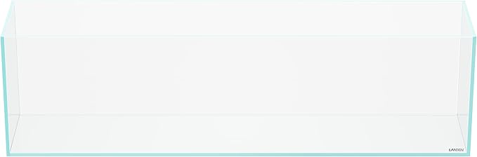 LANDEN 90L 10.8 Gal Rimless Low Iron Aquarium Long Fish Tank, Bookshelf Aquarium, W35.4×D7.87×H9.84 in(90x20x25cm) 6mm Thickness with Black Nano Foam Leveling mat Included Landen